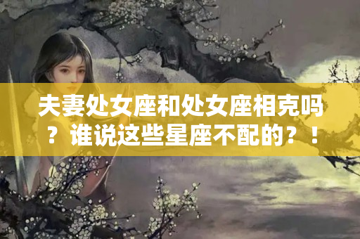 夫妻处女座和处女座相克吗？谁说这些星座不配的？！拖出来打一顿再说！