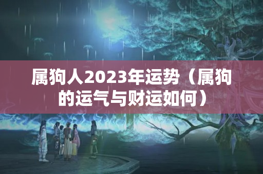 属狗人2023年运势（属狗的运气与财运如何）