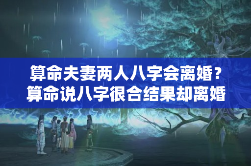 算命夫妻两人八字会离婚？算命说八字很合结果却离婚了