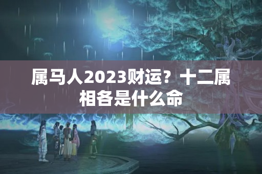 属马人2023财运？十二属相各是什么命