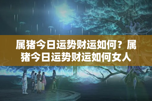 属猪今日运势财运如何？属猪今日运势财运如何女人