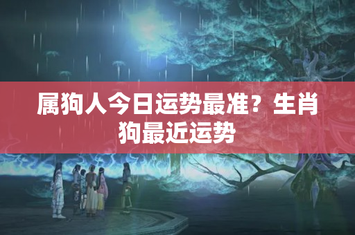 属狗人今日运势最准？生肖狗最近运势