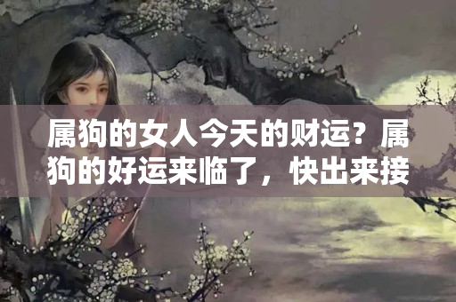 属狗的女人今天的财运？属狗的好运来临了，快出来接喜吧