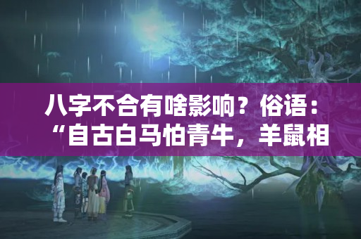 八字不合有啥影响？俗语：“自古白马怕青牛，羊鼠相交一旦休”，啥意思？有道理吗？