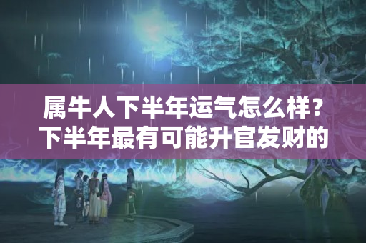 属牛人下半年运气怎么样？下半年最有可能升官发财的三大生肖