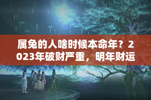 属兔的人啥时候本命年？2023年破财严重，明年财运大涨，可赚大钱的3大生肖