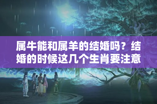 属牛能和属羊的结婚吗？结婚的时候这几个生肖要注意配对