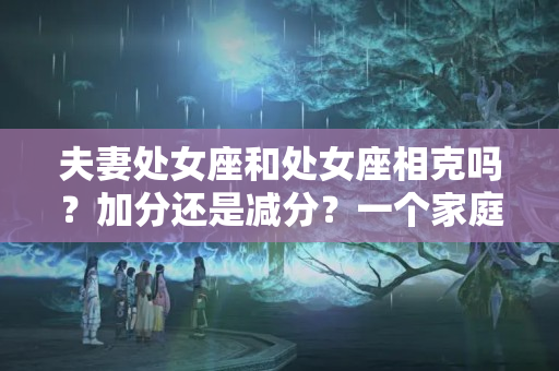 夫妻处女座和处女座相克吗？加分还是减分？一个家庭的星座怎么搭配才更完美？！