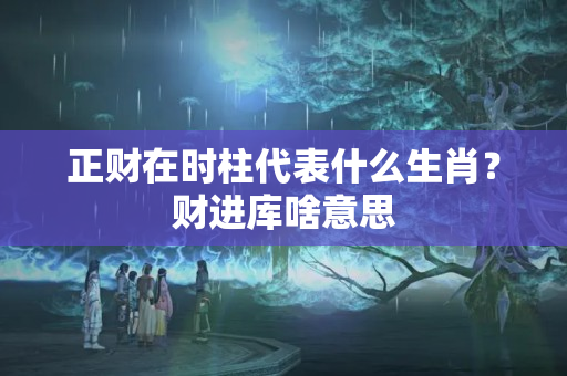 正财在时柱代表什么生肖？财进库啥意思