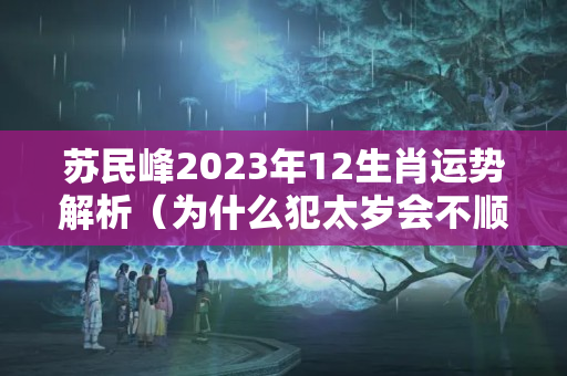 苏民峰2023年12生肖运势解析（为什么犯太岁会不顺利结婚）