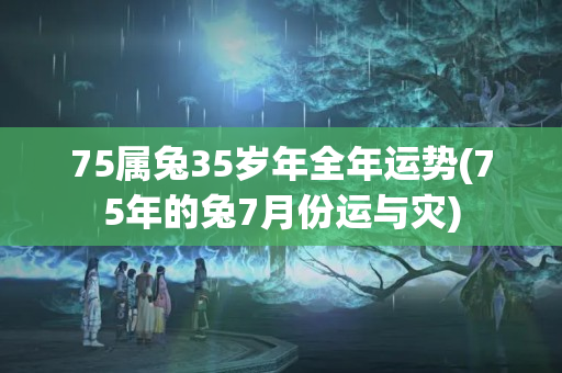 75属兔35岁年全年运势(75年的兔7月份运与灾)