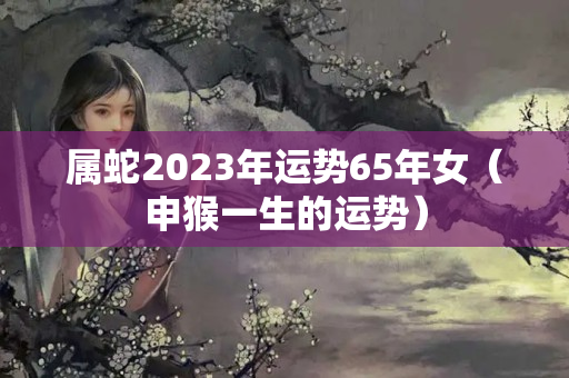 属蛇2023年运势65年女（申猴一生的运势）