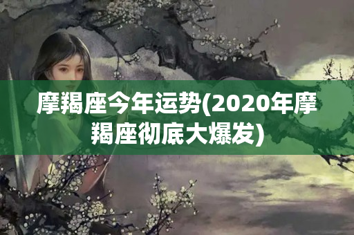 摩羯座今年运势(2020年摩羯座彻底大爆发)