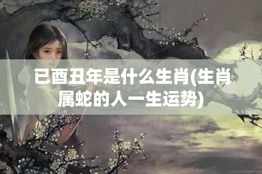 已酉丑年是什么生肖(生肖属蛇的人一生运势)