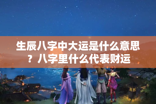 生辰八字中大运是什么意思？八字里什么代表财运