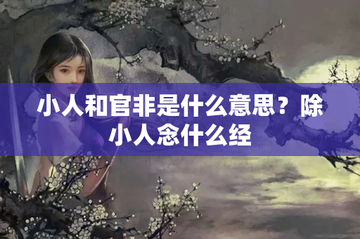 小人和官非是什么意思？除小人念什么经