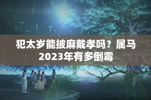 犯太岁能披麻戴孝吗？属马2023年有多倒霉