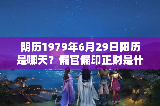 阴历1979年6月29日阳历是哪天？偏官偏印正财是什么命