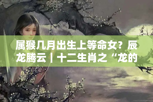 属猴几月出生上等命女？辰龙腾云｜十二生肖之“龙的传人”，一生运势详解