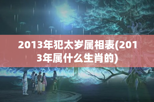 2013年犯太岁属相表(2013年属什么生肖的)