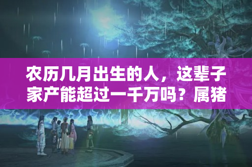 农历几月出生的人，这辈子家产能超过一千万吗？属猪的富豪出生在几月