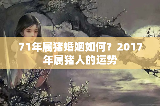 71年属猪婚姻如何？2017年属猪人的运势