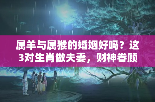 属羊与属猴的婚姻好吗？这3对生肖做夫妻，财神眷顾，结婚五年必发家