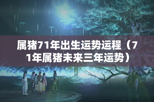 属猪71年出生运势运程（71年属猪未来三年运势）