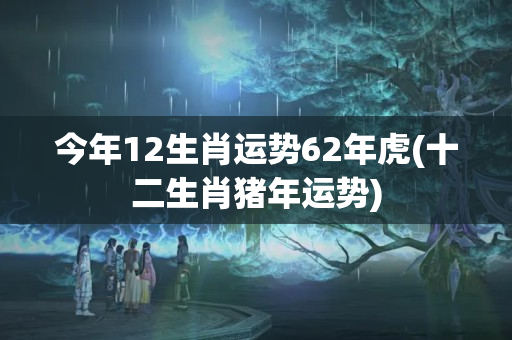 今年12生肖运势62年虎(十二生肖猪年运势)