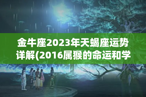 金牛座2023年天蝎座运势详解(2016属猴的命运和学业如何)