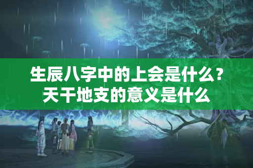 生辰八字中的上会是什么？天干地支的意义是什么