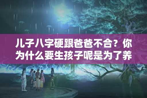 儿子八字硬跟爸爸不合？你为什么要生孩子呢是为了养儿防老