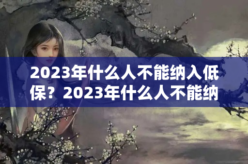 2023年什么人不能纳入低保？2023年什么人不能纳入低保户