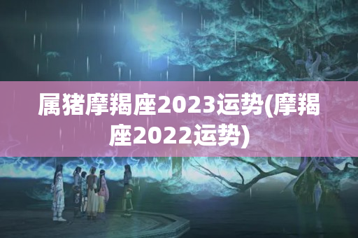 属猪摩羯座2023运势(摩羯座2022运势)