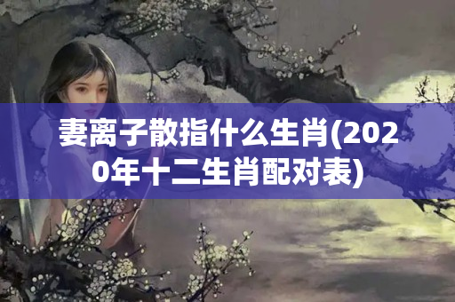 妻离子散指什么生肖(2020年十二生肖配对表)