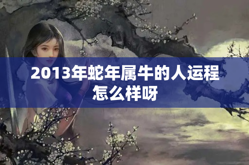 2013年蛇年属牛的人运程怎么样呀