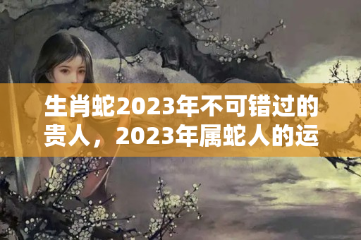 生肖蛇2023年不可错过的贵人，2023年属蛇人的运势