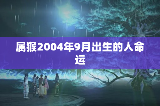 属猴2004年9月出生的人命运