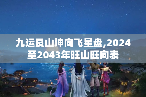 九运艮山坤向飞星盘,2024至2043年旺山旺向表