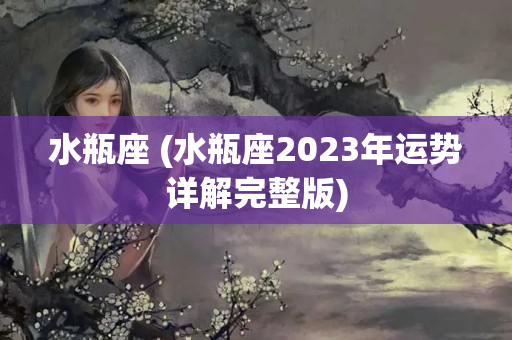 水瓶座 (水瓶座2023年运势详解完整版)