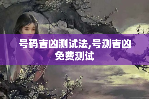 号码吉凶测试法,号测吉凶免费测试