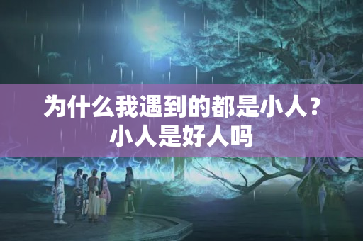 为什么我遇到的都是小人？小人是好人吗