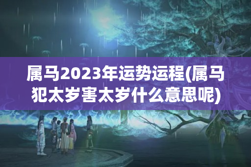 属马2023年运势运程(属马犯太岁害太岁什么意思呢)