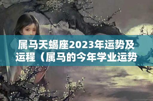 属马天蝎座2023年运势及运程（属马的今年学业运势怎么样）