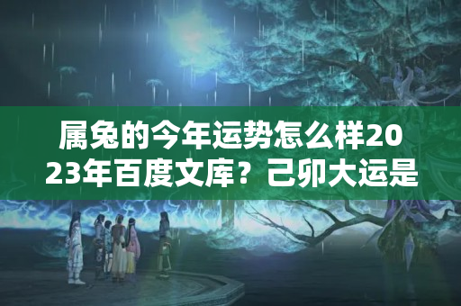 属兔的今年运势怎么样2023年百度文库？己卯大运是好运吗还是坏运