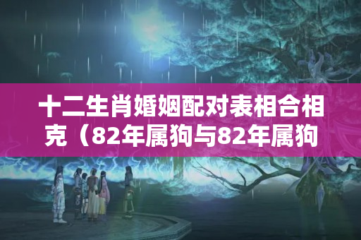 十二生肖婚姻配对表相合相克（82年属狗与82年属狗相配吗）