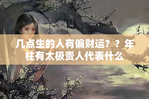 几点生的人有偏财运？？年柱有太极贵人代表什么