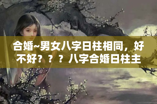 合婚~男女八字日柱相同，好不好？？？八字合婚日柱主要看什么