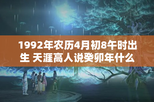 1992年农历4月初8午时出生 天涯高人说癸卯年什么意思