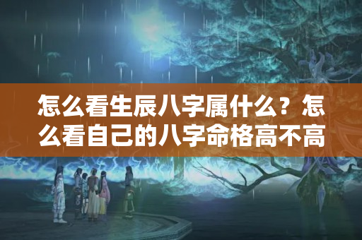 怎么看生辰八字属什么？怎么看自己的八字命格高不高